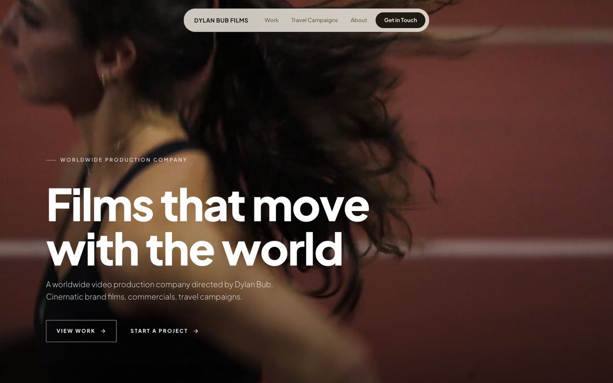 A website Uprise built for Dylan Bub Films